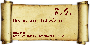 Hochstein István névjegykártya