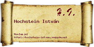 Hochstein István névjegykártya